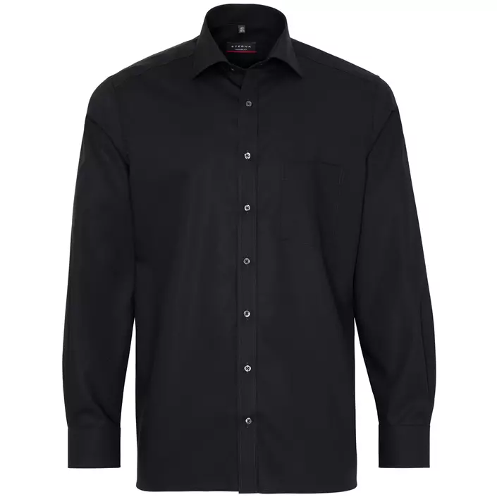 Eterna Uni Modern fit Poplin shirt, Black, large image number 0