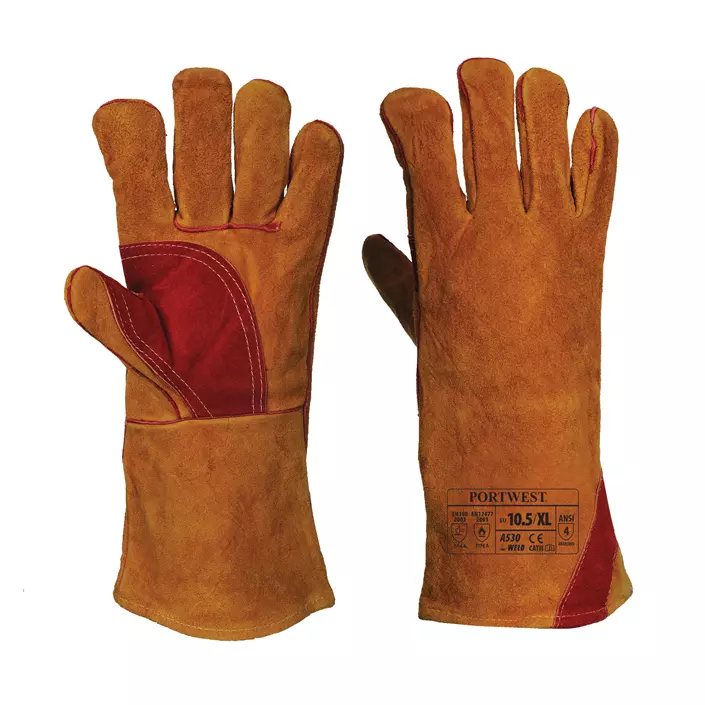 Portwest reinforced welding gloves, Brown, Brown, large image number 0