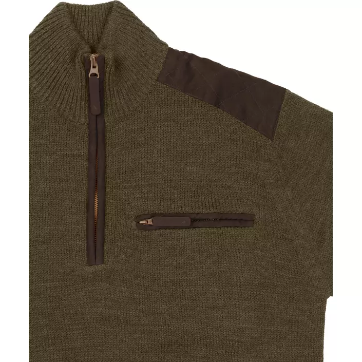 Seeland Buckthorn half zip Pullover mit Wolle, Shaded olive melange, large image number 2