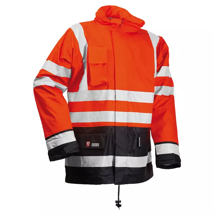 Lyngsoe PU winter rain jacket, Hi-vis Orange/Marine, large image number 0