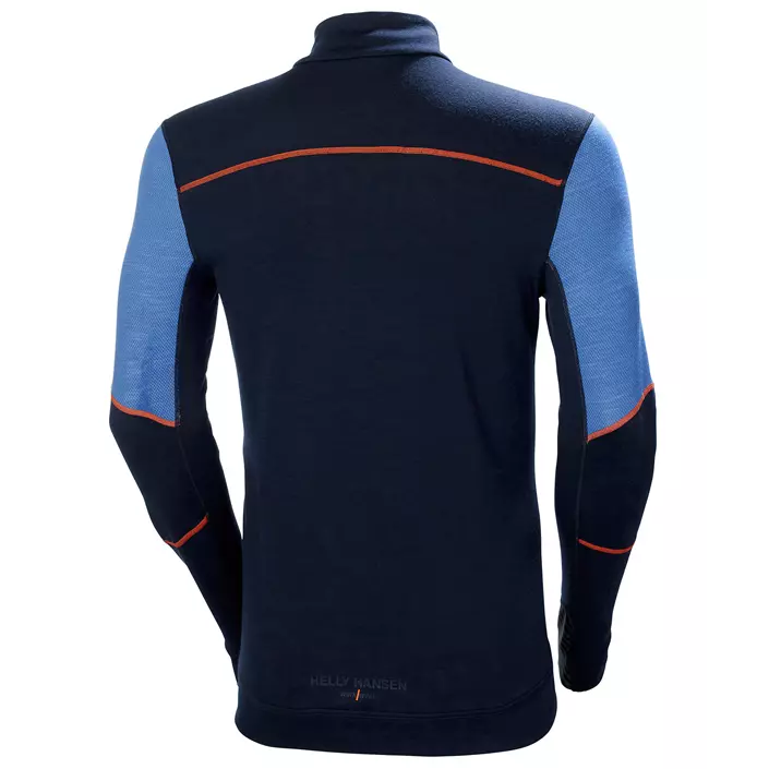 Helly Hansen Lifa Marino Half-Zip Thermounterhemd mit Merinowolle, Navy/Stone blue, large image number 2