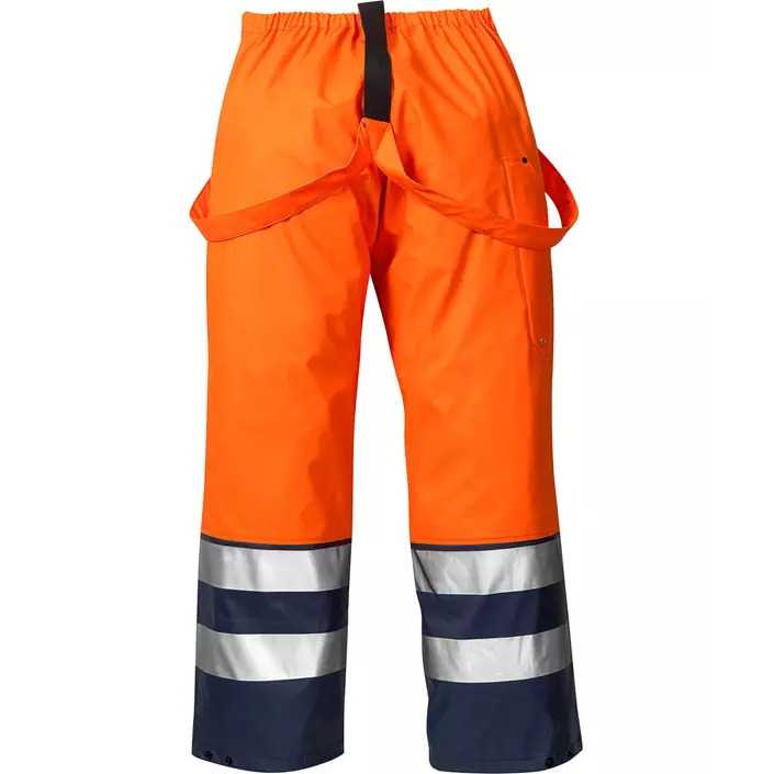 Fristads rain trousers 2625, Hi-vis Orange/Marine, large image number 1