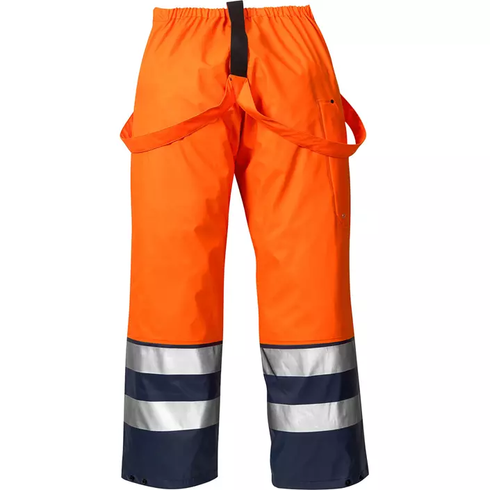 Fristads rain trousers 2625, Hi-vis Orange/Marine, large image number 1
