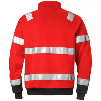 Fristads sweatshirt 728, Hi-vis Red/Black