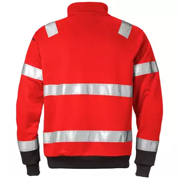 Fristads sweatshirt 728, Hi-vis Rød/Sort