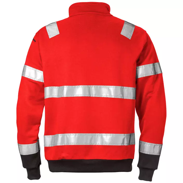 Fristads sweatshirt 728, Hi-vis Red/Black, large image number 1