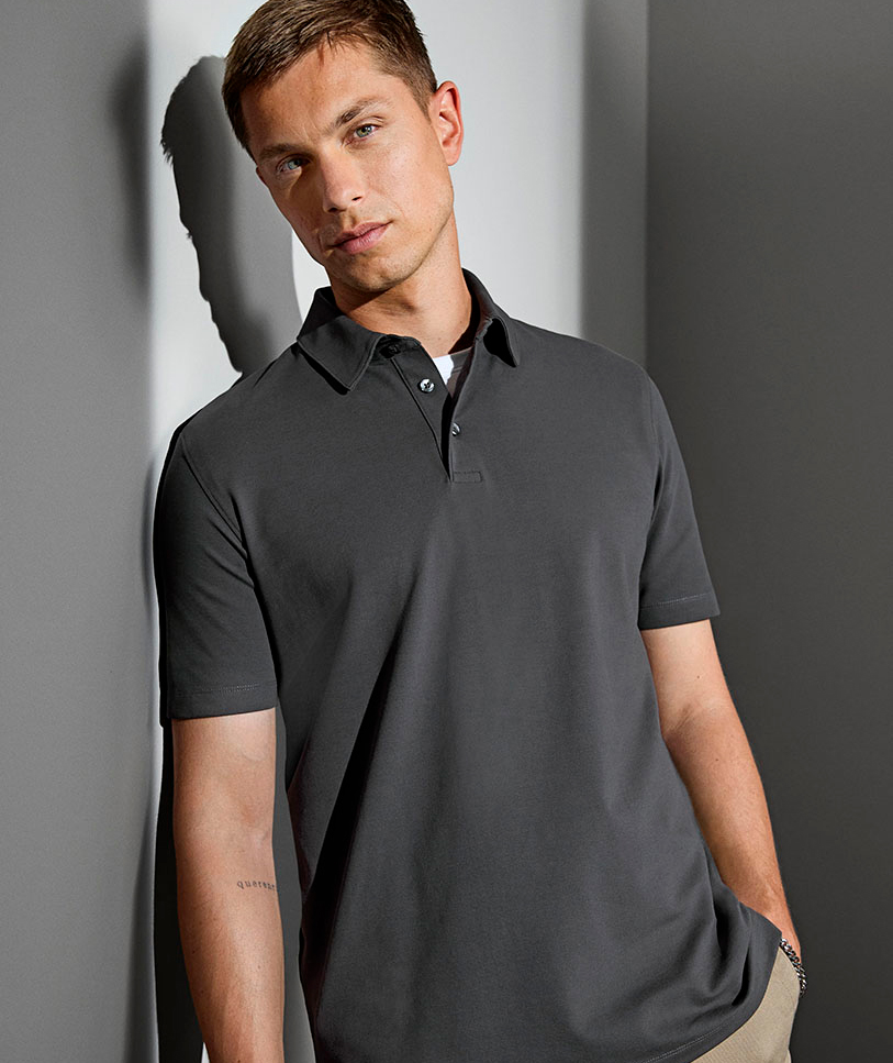 Seven Seas Organic Polo T-shirt, Silver Grey