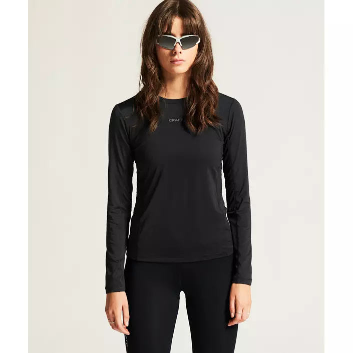 Craft ADV Essence langærmet dame T-shirt, Black, large image number 1