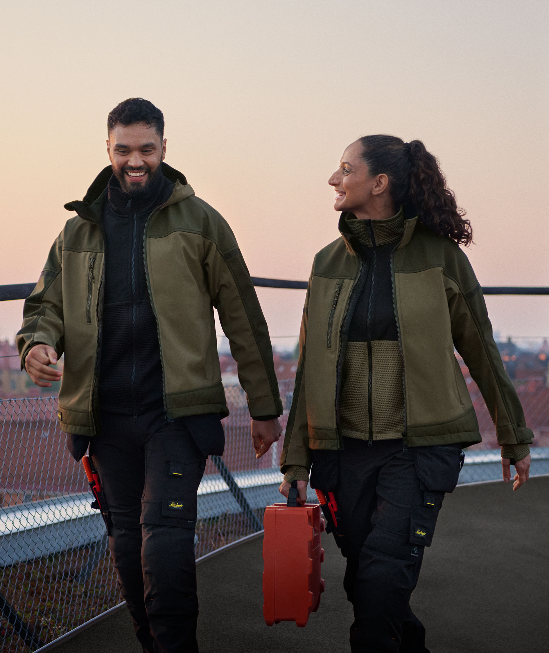 Snickers FlexiWork cardigan 8404, Khaki Green/Black, large image number 1