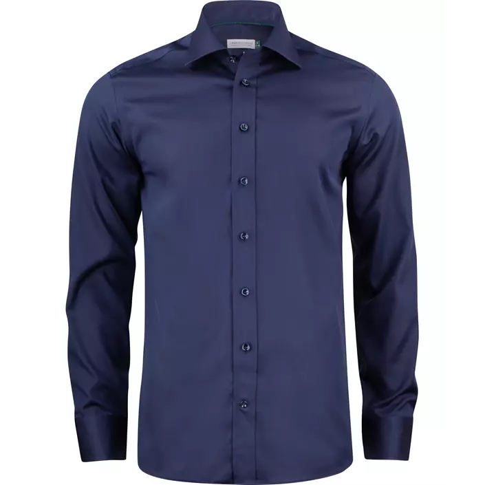 J. Harvest & Frost Twill Green Bow O1 slim fit skjorte, Navy, large image number 0
