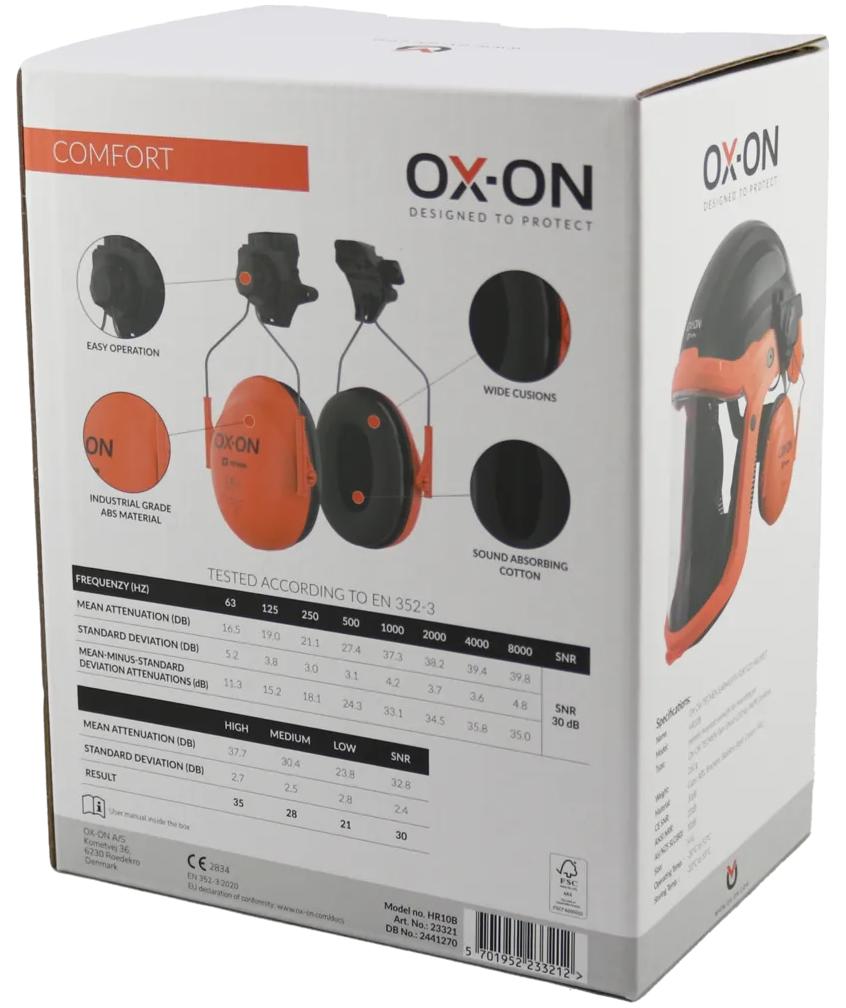 OX-ON Tecmen f/G20 Geh&ouml;rschutz zur Helmmontage, Orange/Schwarz, Orange/Schwarz, large image number 2