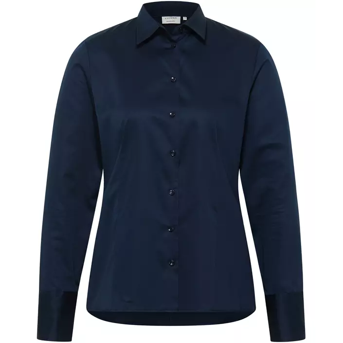 Eterna Satin Stretch dameskjorte - Modern Fit, Navy, large image number 0
