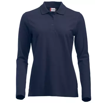 Clique Classic Marion long-sleeved women's polo shirt, Dark navy