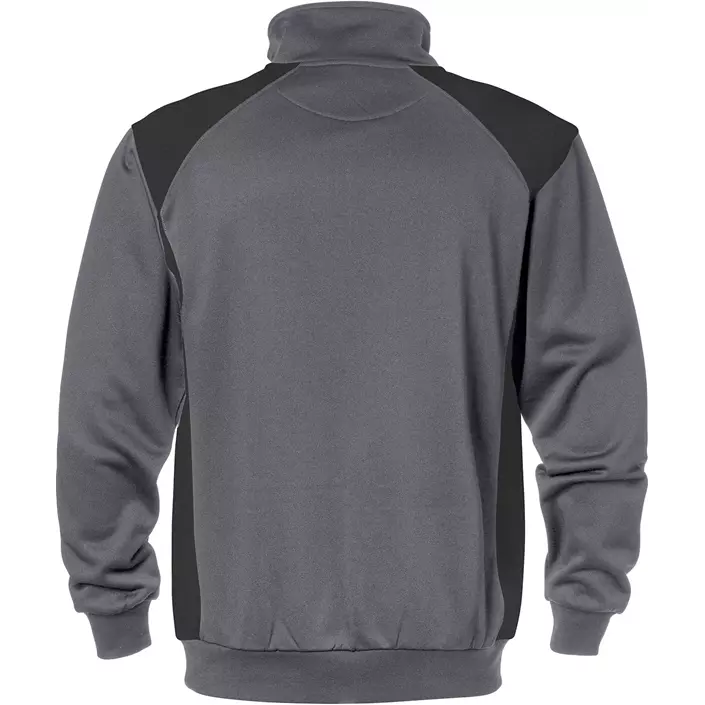 Fristads Sweatshirt mit kurzem Reißverschluss, Grau/Schwarz, large image number 1