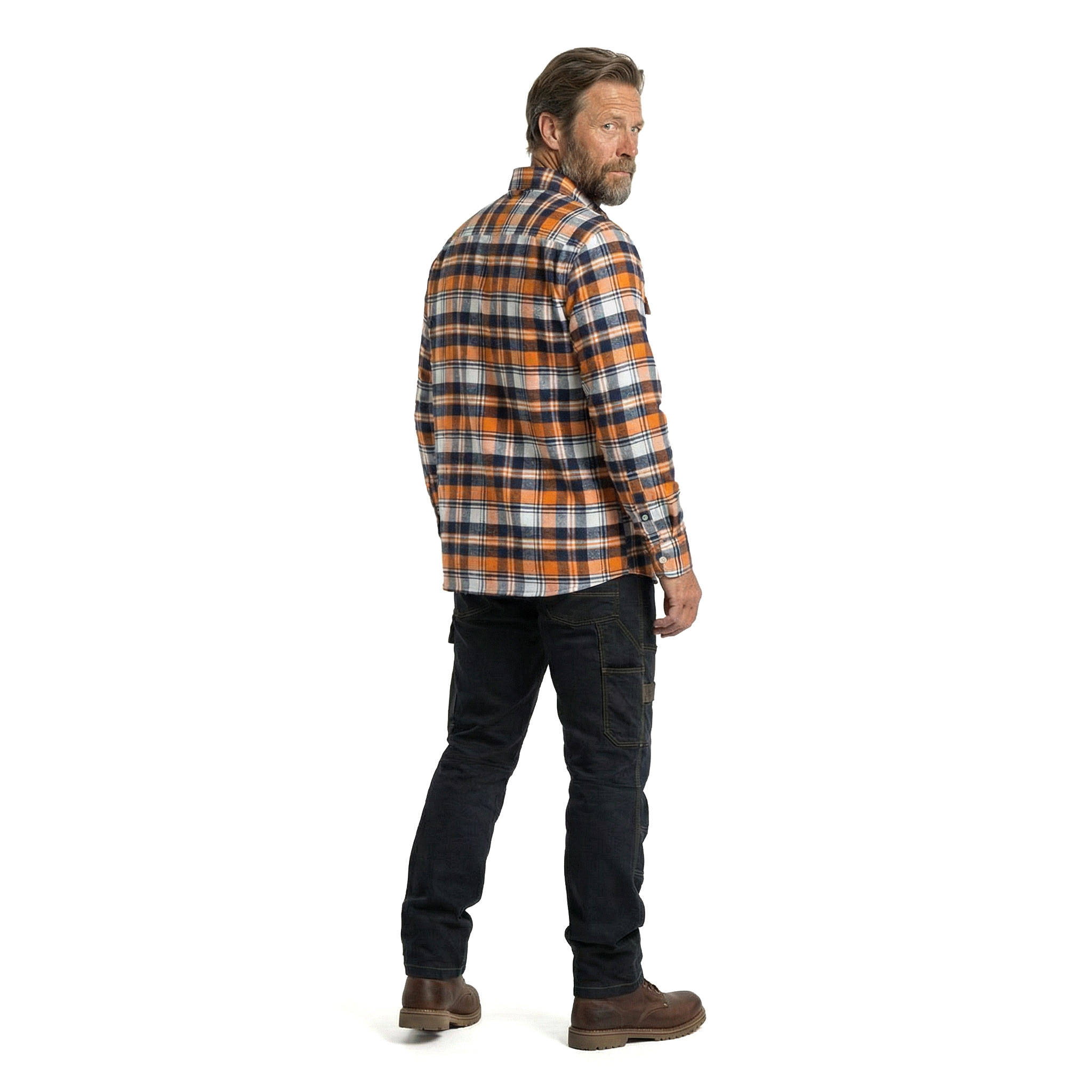 ID Green Leaf flannelskjorte, Oransje, large image number 3