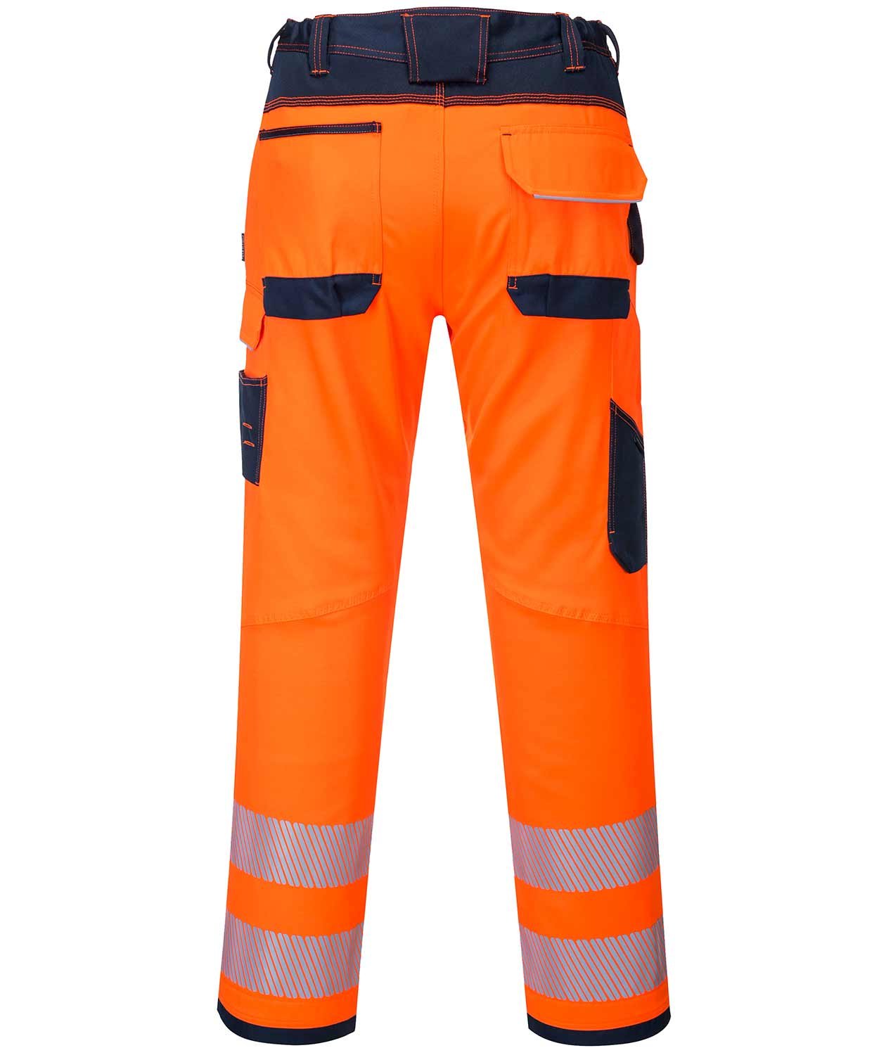Portwest PW3 arbetsbyxa, Varsel Orange/M&ouml;rk Marinbl&aring;, large image number 1