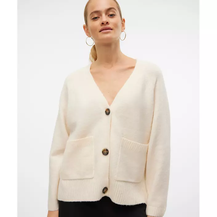 Vero Moda VMBOOM stickad cardigan dam, Birch Melange, large image number 3