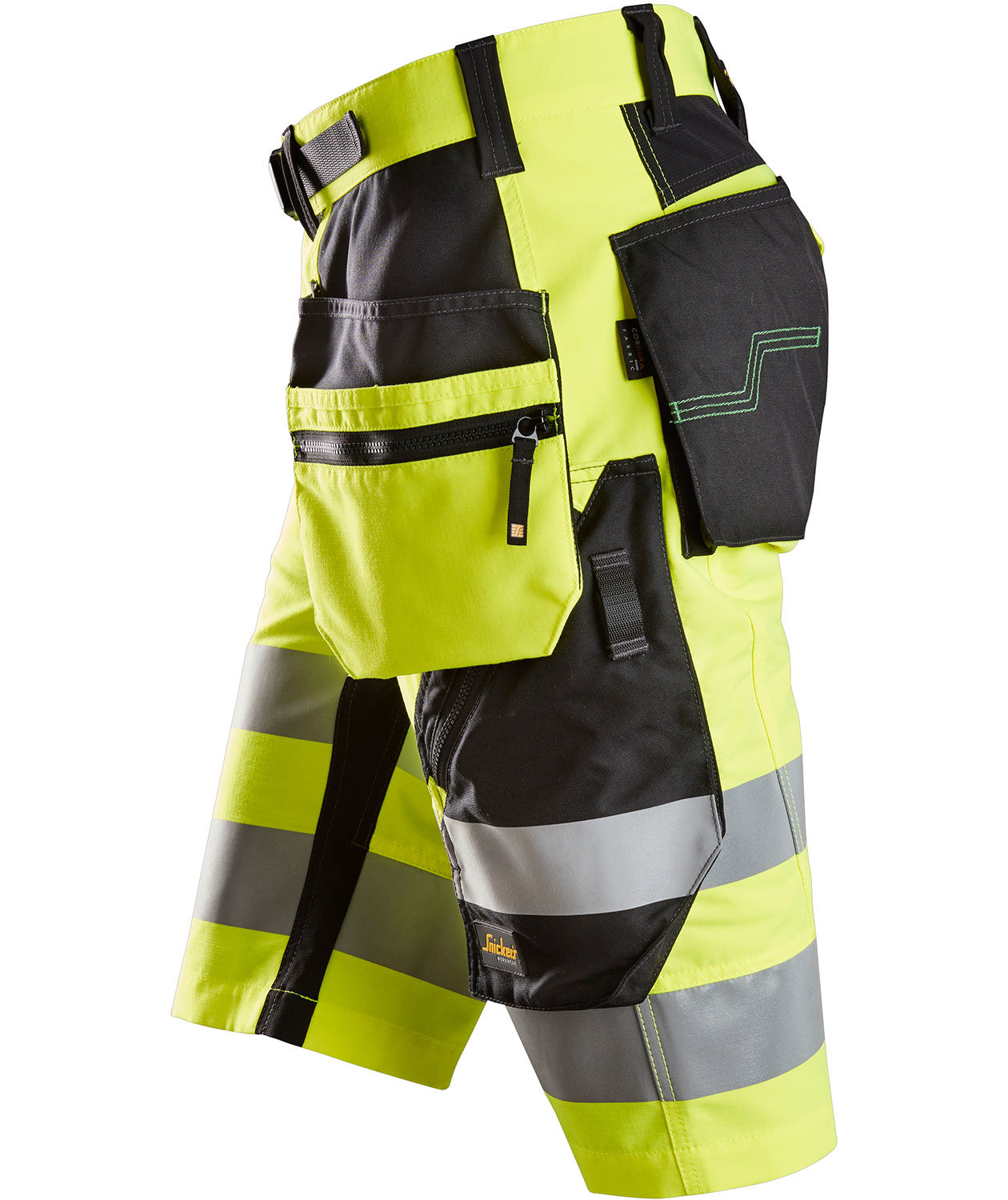Snickers FlexiWork craftsman shorts+ 6933, Hi-vis Yellow/Black, large image number 3