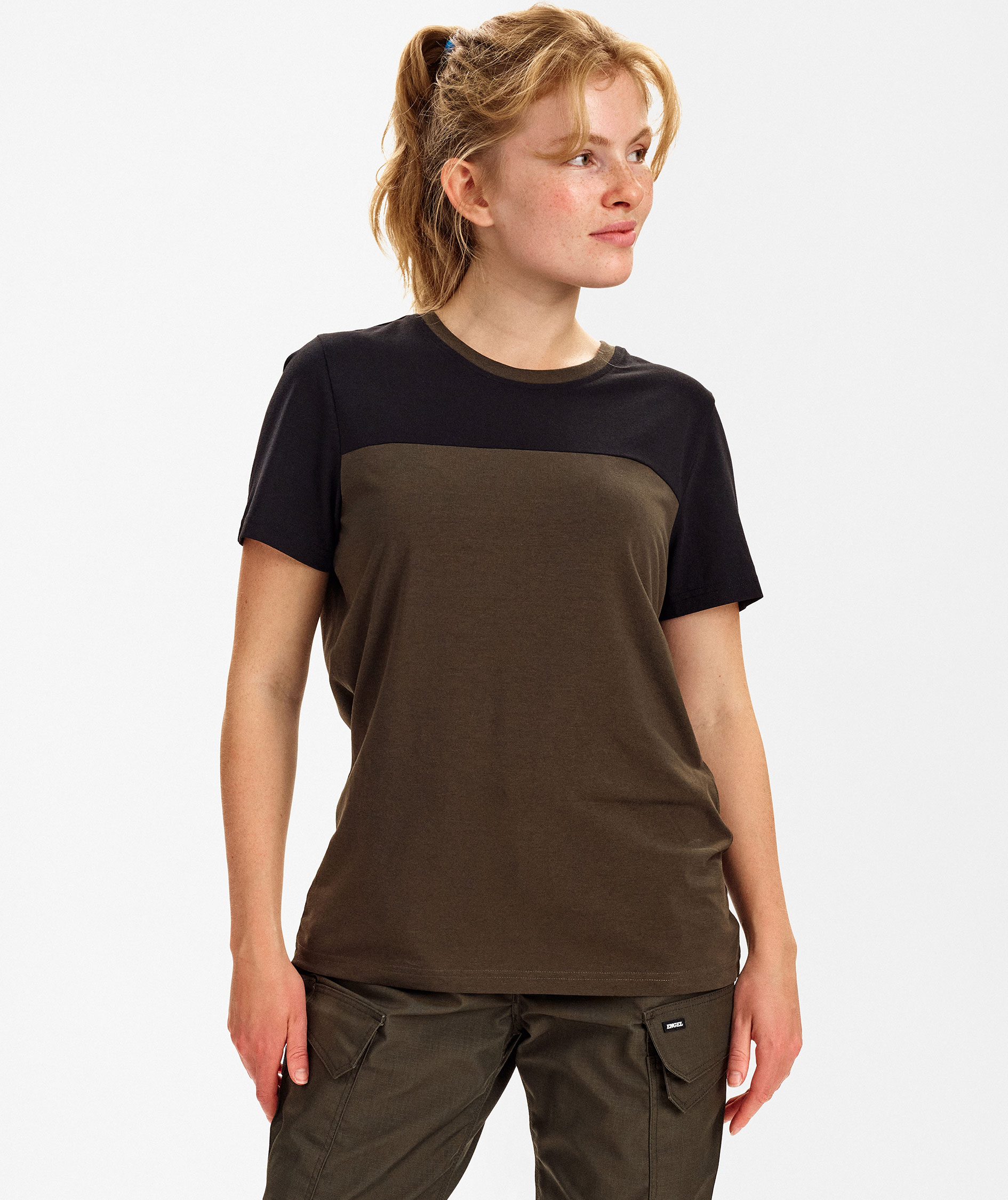 Engel Entire women's T-shirt, Forest Green/Black