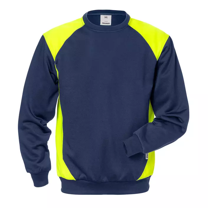 Fristads sweatshirt 7148 SHV, Marine/Hi-Vis gelb, large image number 0