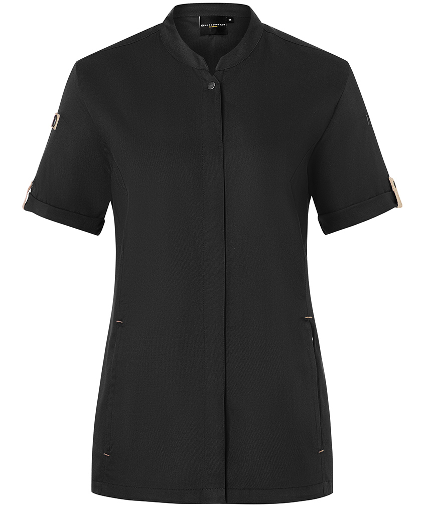 Karlowsky Green-Generation kort&aelig;rmet dame kokkejakke, Black, Black, swatch