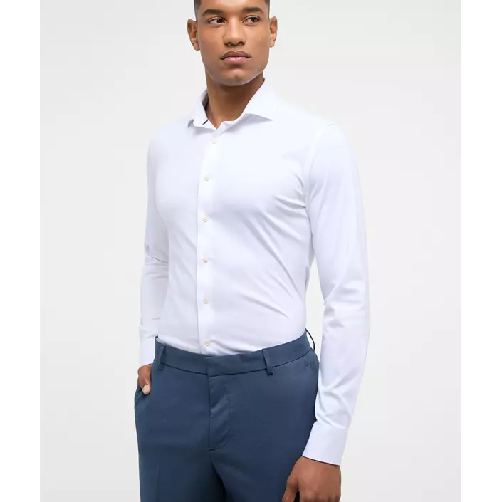 Eterna Soft Tailoring Jersey Slim fit Hemd, White, large image number 1