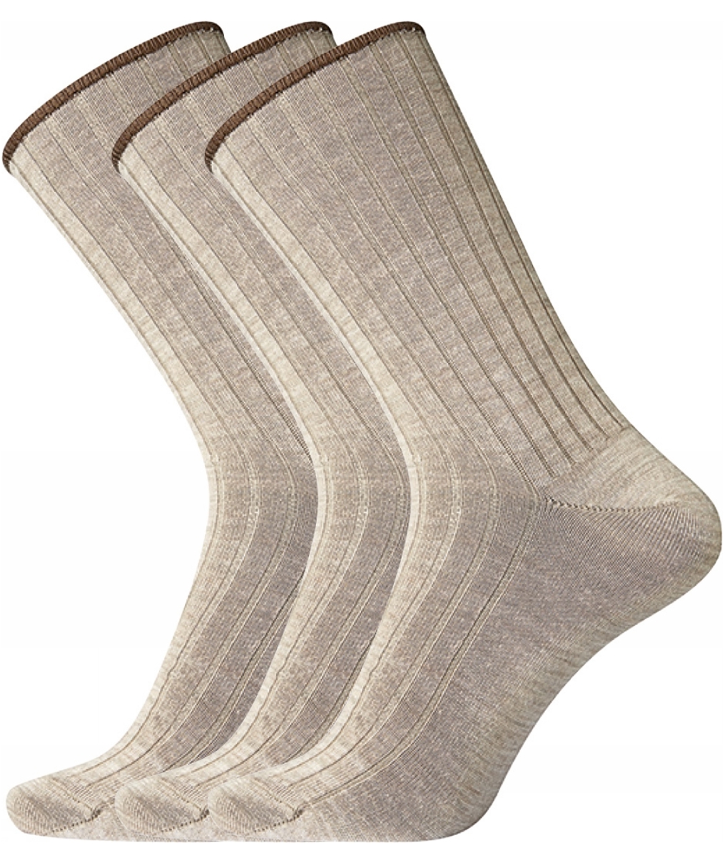 Dovre 3-pack rib wool socks, Light sand, Light sand, swatch