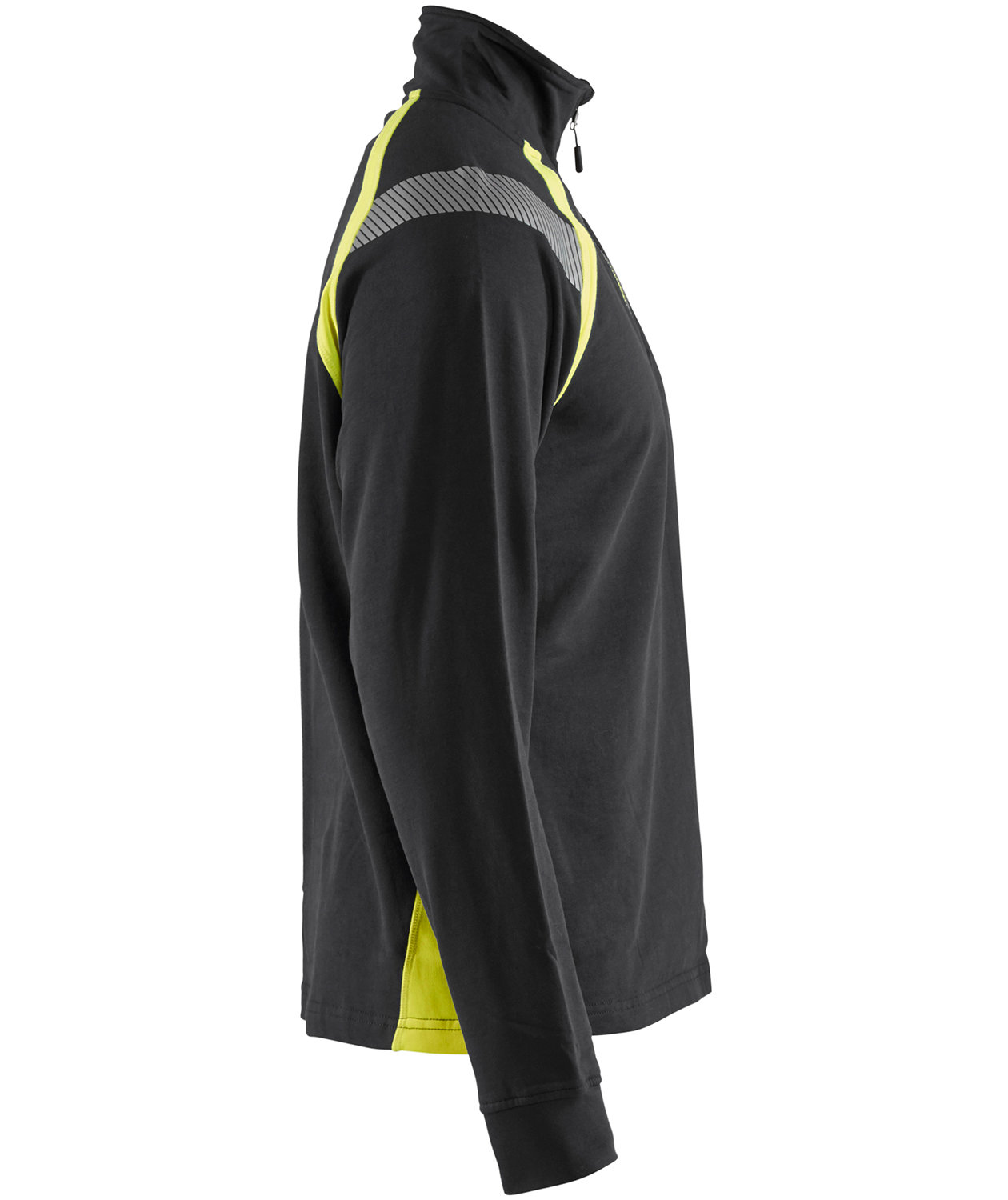 Bl&aring;kl&auml;der sweatshirt half zip, Black/Hi-Vis Yellow, large image number 3