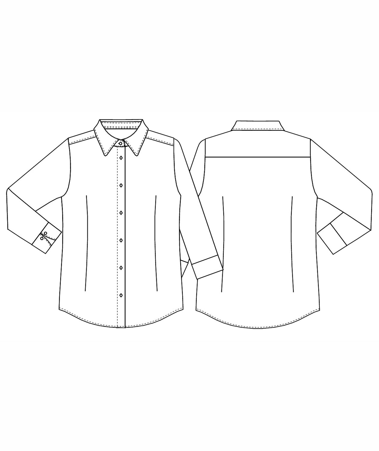 Kentaur modern fit service dameskjorte, 7/8 ermer, Svart