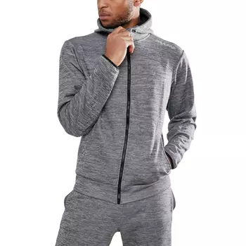 Craft Leisure hoodie with zipper, Dark Grey Melange