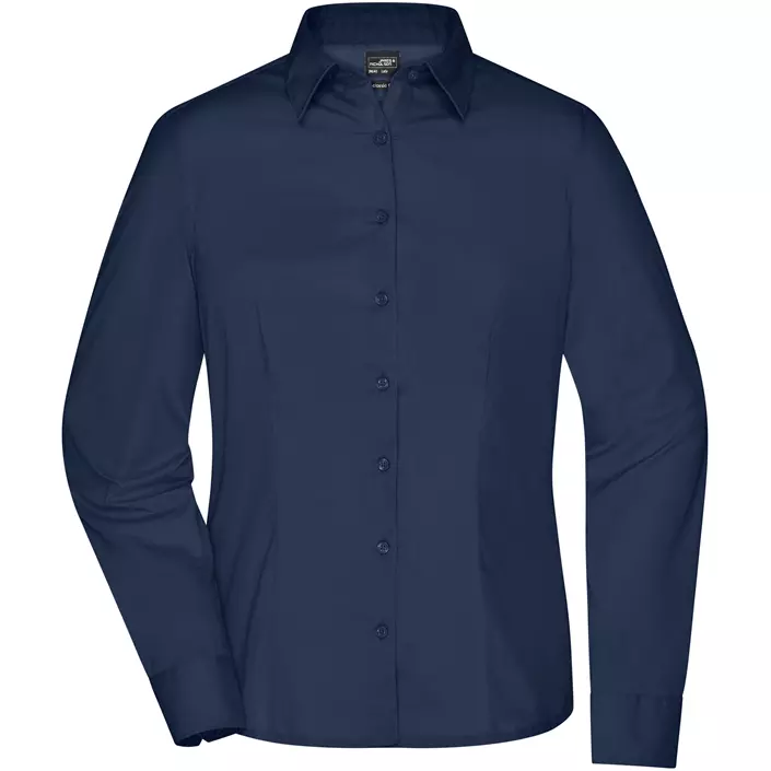 James & Nicholson modern fit dame skjorte, Navy, large image number 0