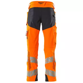 Mascot Accelerate Safe work trousers full stretch, Hi-Vis Orange/Dark Marine