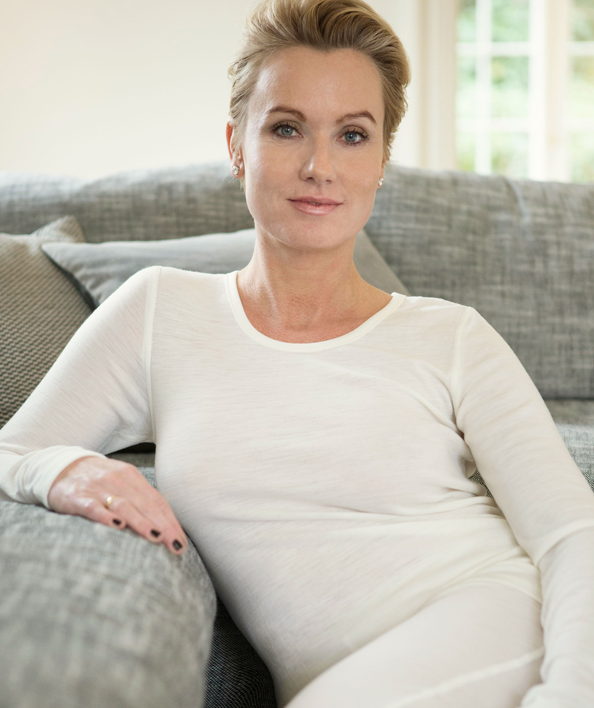 Joha Marie l&aring;ng&auml;rmad underst&auml;llstr&ouml;ja med merinoull dam, Vit, Vit, large image number 2