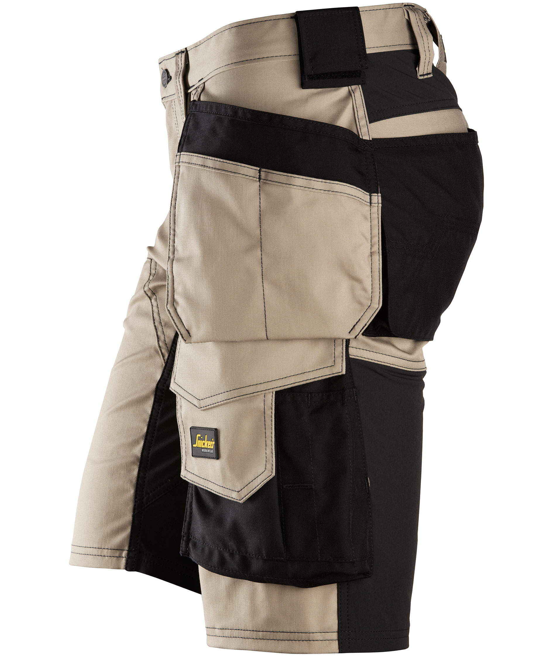 Snickers AllroundWork h&aring;ndverkershorts 6141, Khaki/Svart, large image number 4