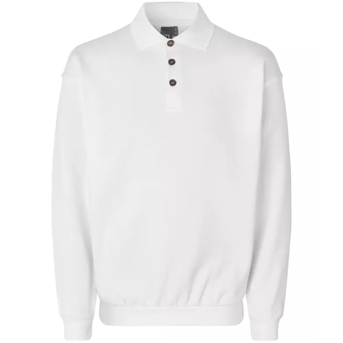 ID Game langermet Polo Sweatshirt, Hvit, large image number 0