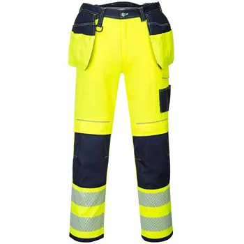 Portwest Vision craftsmen's trousers T501, Hi-Vis Yellow/Dark Marine