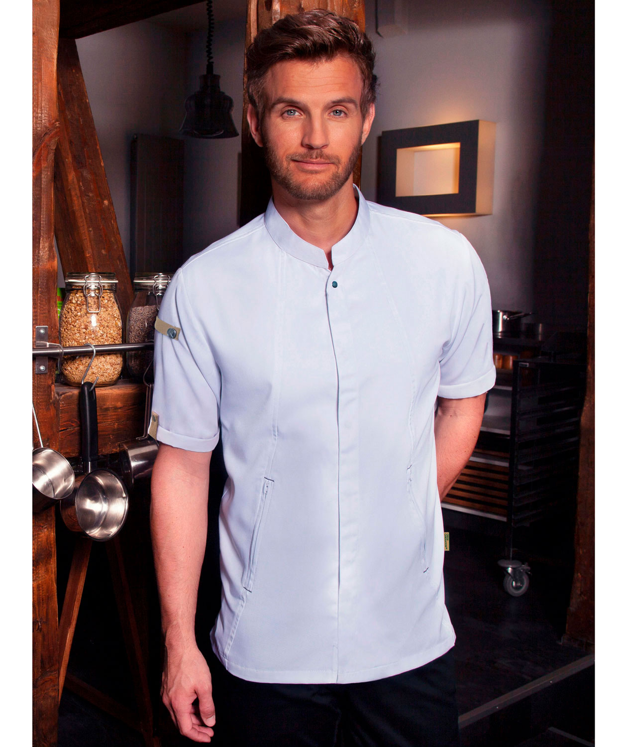 Karlowsky Green-generation short-sleeved chefs jacket, White, large image number 1