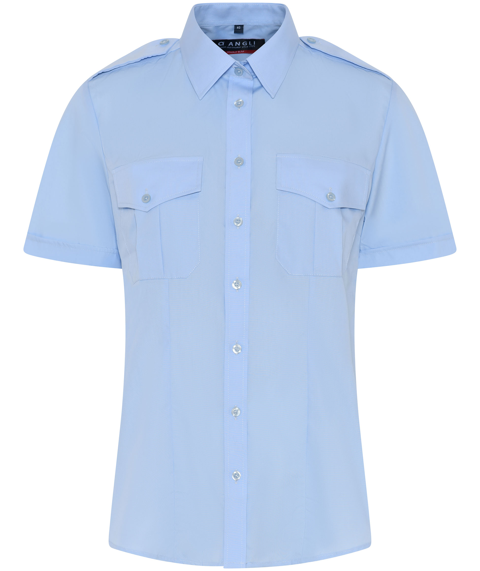 Angli Slim Fit short-sleeved women's pilot shirt, Light Blue, large image number 0