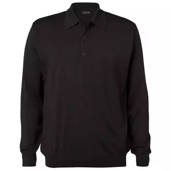 CC55 Polo knitted pullover with merino wool, Black