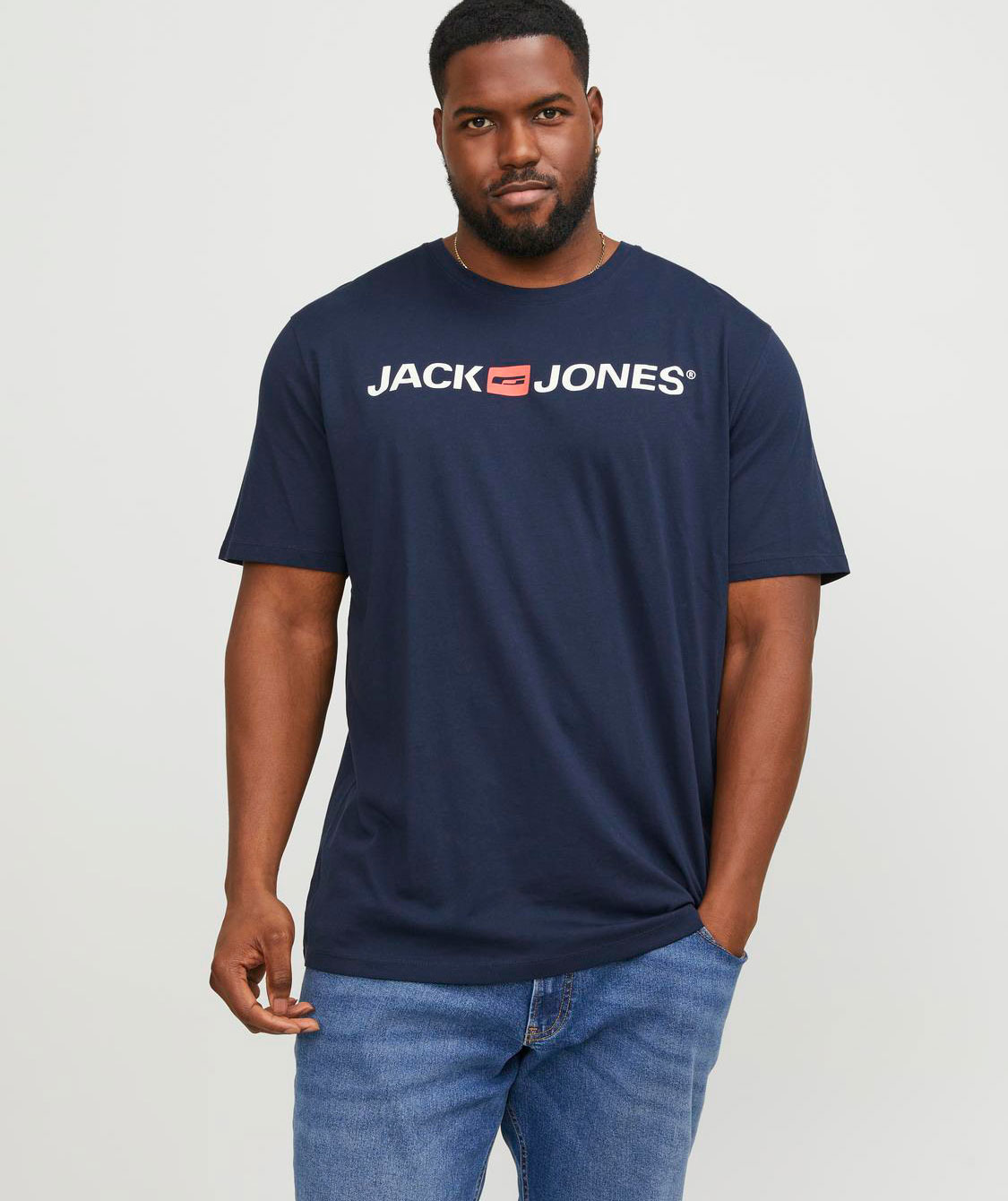 Jack & Jones Plus JJECORP LOGO T-shirt, Navy Blazer