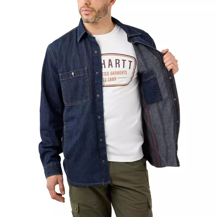 Carhartt denim skjorte med fleece for, Glacier, large image number 3