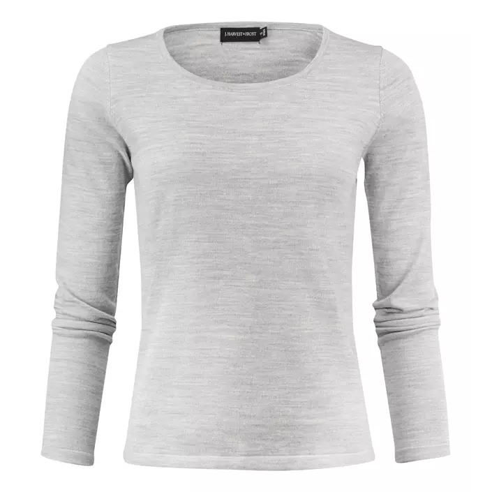 J. Harvest & Frost women's knitted pullover with merino wool, Light Grey Melange, large image number 0