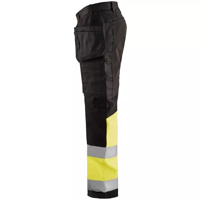 Blåkläder craftsman trousers, Black/Hi-Vis Yellow, large image number 2