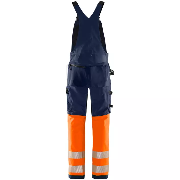 Fristads Green bib and brace 1032 GSTP full stretch, Hi-Vis Orange/Navy, large image number 1