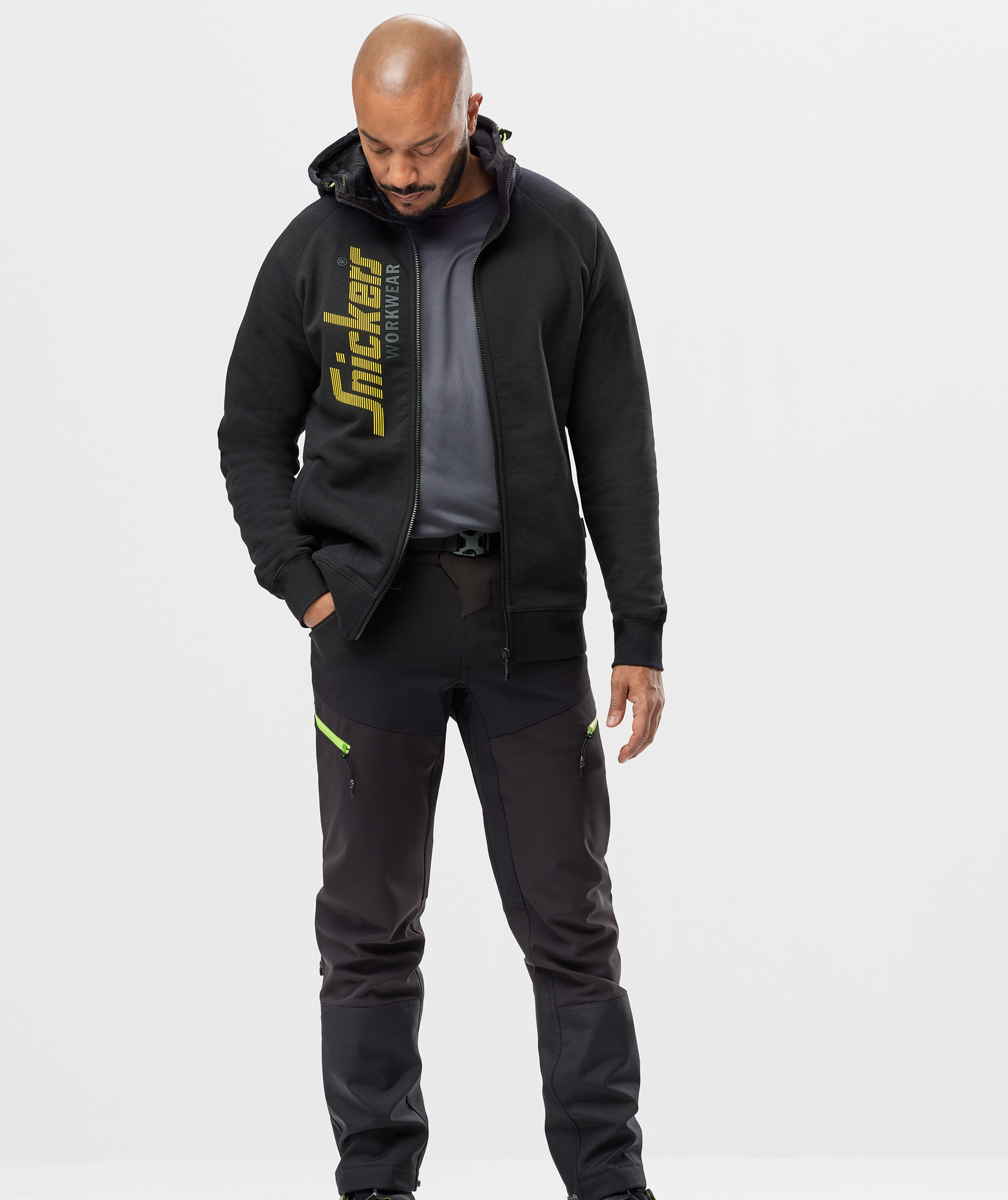 Snickers Logo hoodie with zipper 2846, Black, large image number 5