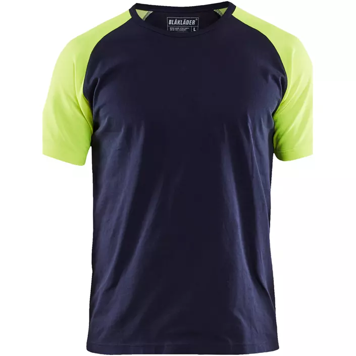 Blåkläder T-shirt, Marine/Hi-Vis gul, large image number 0