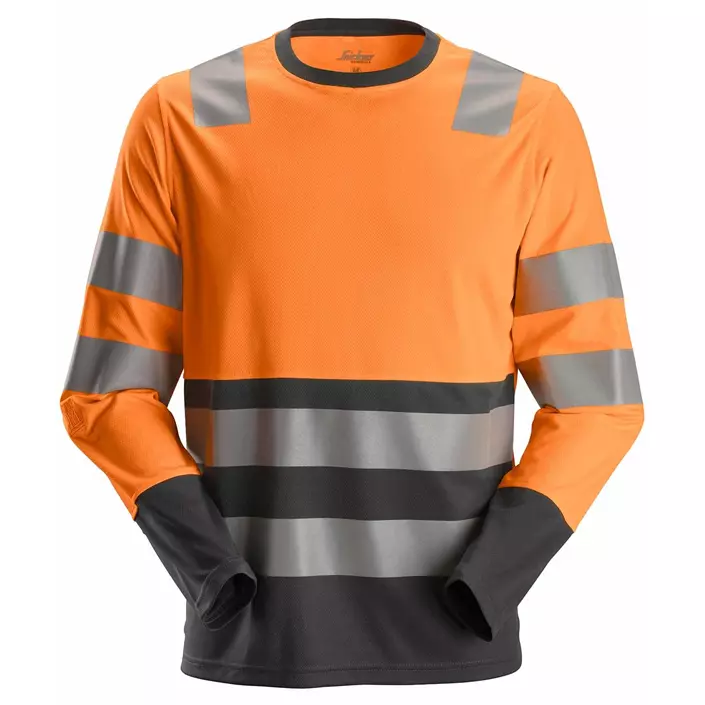 Snickers AllroundWork long-sleeved sweater 2433, Hi-vis orange/charcoal grey, large image number 0