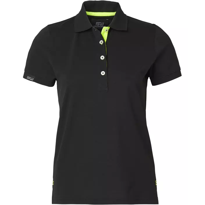 South West Wera dame polo T-shirt, Black/Yellow, large image number 0