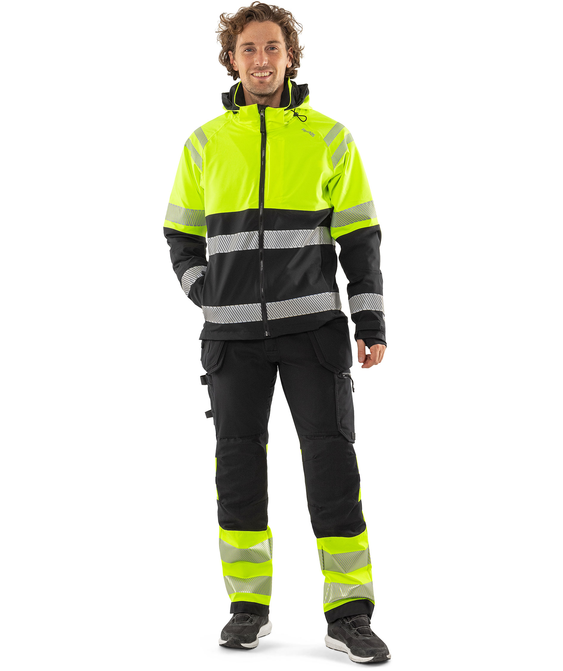 Fristads shell jacket 4690 GLS full stretch, Hi-vis Yellow/Black