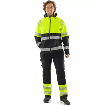 Fristads shell jacket 4690 GLS, Hi-vis Yellow/Black